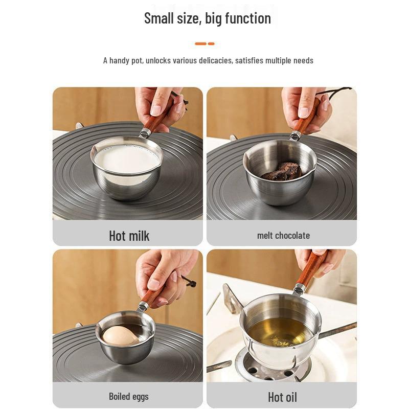 Compact Stainless Steel Hot Oil Splash Pot for Kitchen with Special Spoon