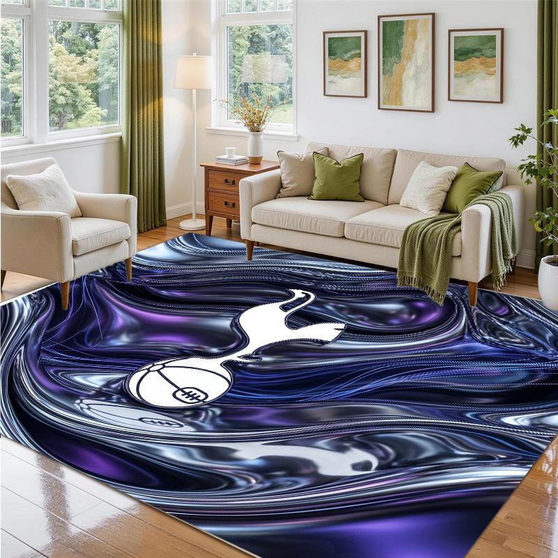 Tottenham Hotspur Design Crystal Velvet Rug Soft Decorative Mat for Bedroom Entrance
