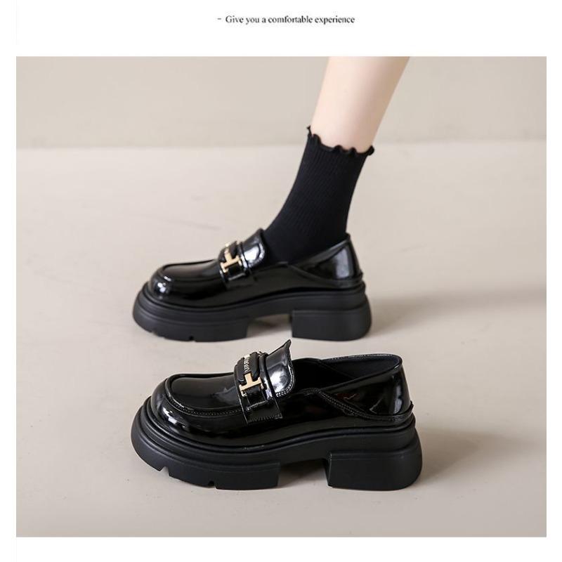 Thick Soled Thick Heeled Versatile Single Shoe Loafer