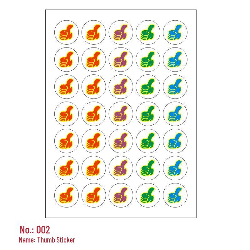 Children's Reward Stickers: Self-Adhesive, Red Flower, Thumbs Up, Smiley Face, Cartoon Designs for Primary School and Kindergarten.