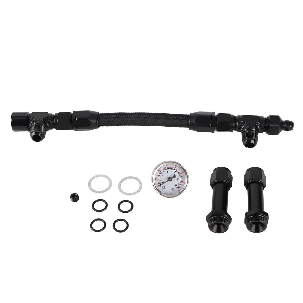 Fuel Line with Pressure Gauge Dual Feed Smooth Fuel Flow Professional for Any 4150 Base Carbohydrate AN8