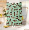1pc Sausage Dog Print Flannel Blanket Soft Comfortable Multiple Sizes Living Room Nap Sofa Cover Portable Machine Washable
