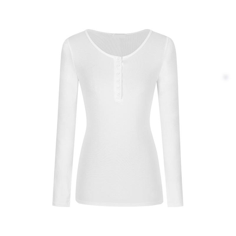Women s Long Sleeved T-shirt Base Shirt Women s Slim Long Sleeved T-shirt Early Autumn Simple Student Top S белый