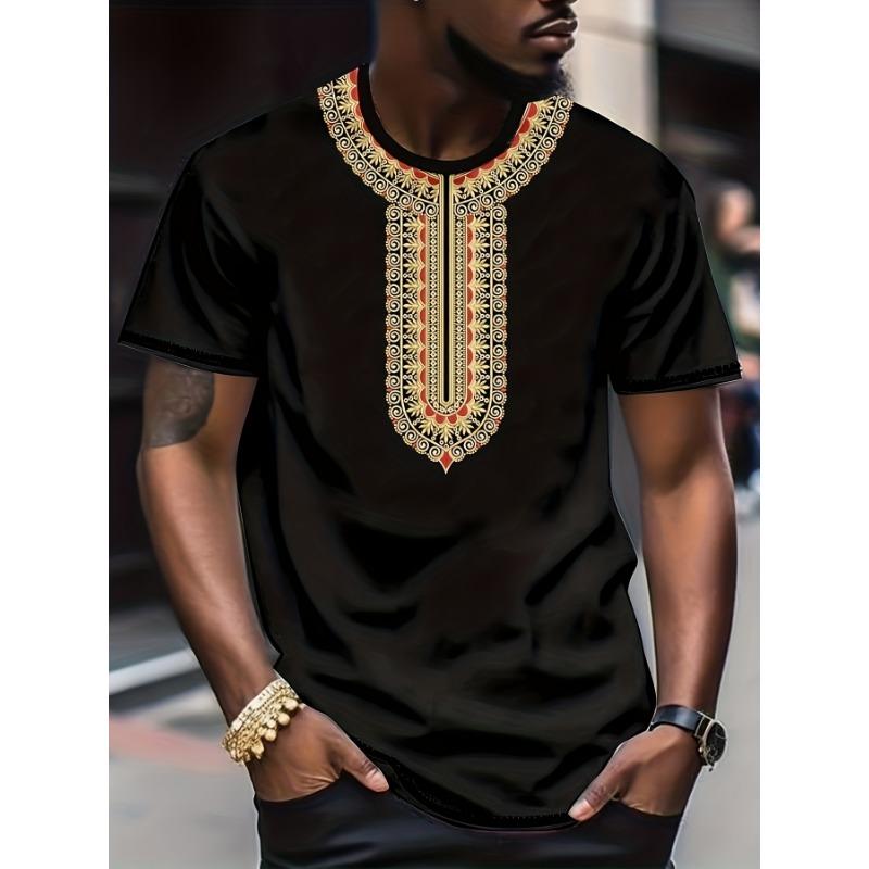 Men's T-Shirts Plus Size Ethnic Style Pattern Graphic Print T-Shirt Summer Short Sleeve Tshirt Oversized Casual T Shirts for Men