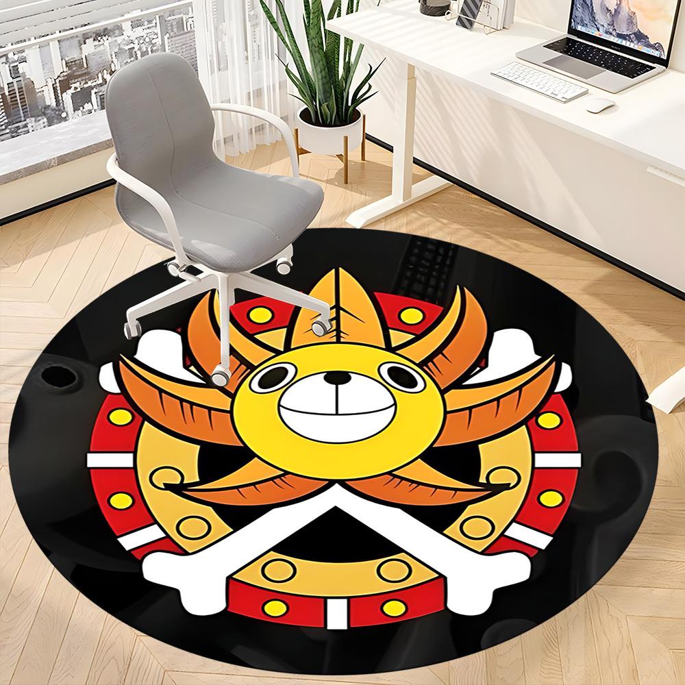 1pc Pirate Emblem Office Round Area Rug, Indoor Mat Suitable For Office, Under Office Chairs Bedroom Living Room Home Decor, Room Deco