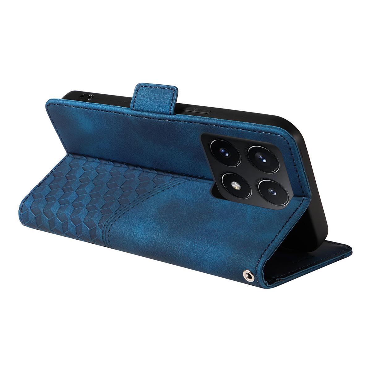 

For Xiaomi 14T Wallet Case ENKAY Imprint PU Leather Phone Stand Cover with Tempered Glass Brown