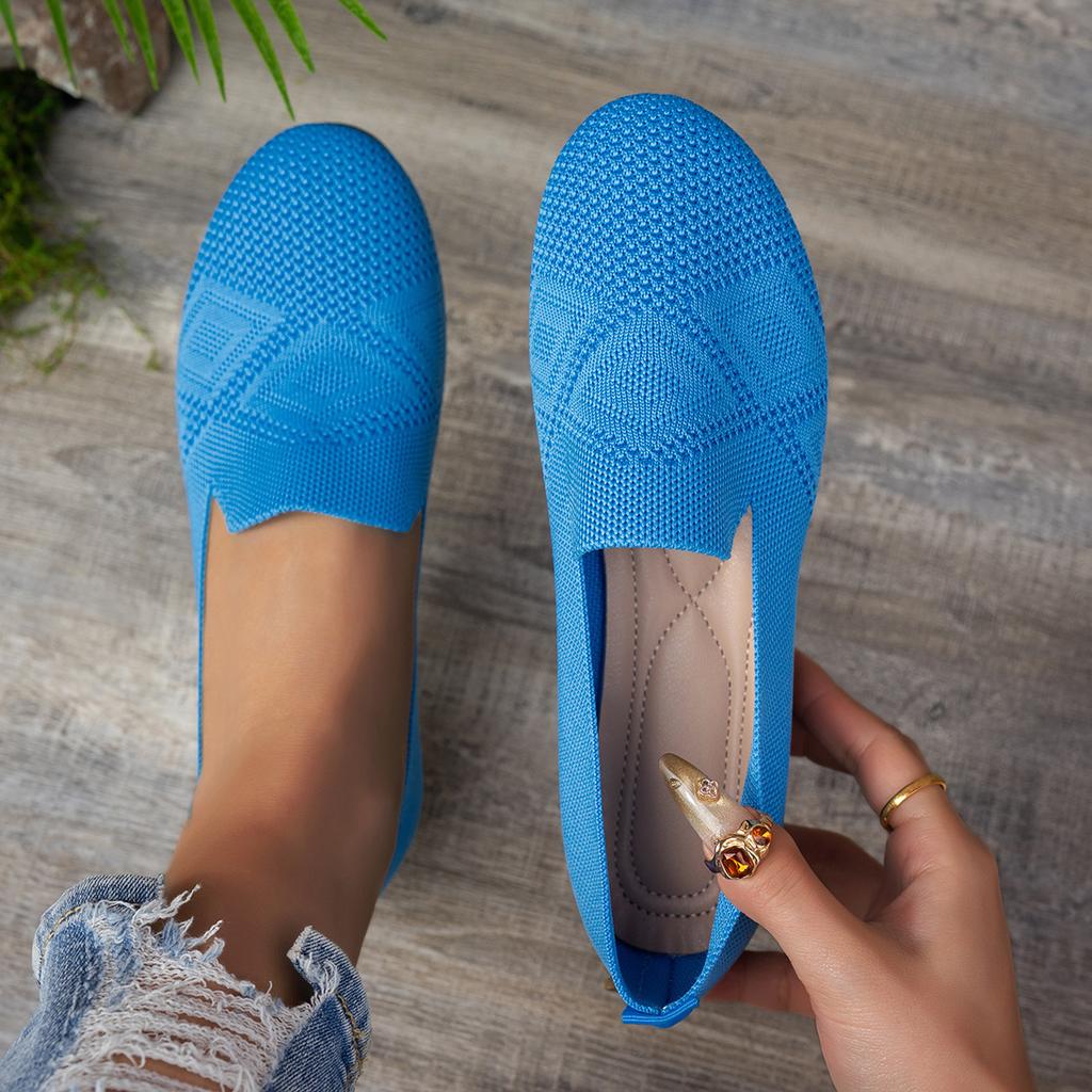 Nuevos Zapatos Casuales de Mujer de Cabeza Redonda Talla Grande, Zapatos para Madre Suela Suave Zapatos Planos
