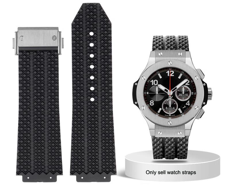 Cinturino per Orologio HUBLOT BIG BANG Serie Classica 25-19mm Gomma Nero Blu Cinturino Impermeabile Silicone Accessori Orologio