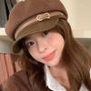 Retro British Style Beret For Women Versatile Octagonal Newsboy Cap For Big Head Circumference Spring Autumn Hat Women's Hat