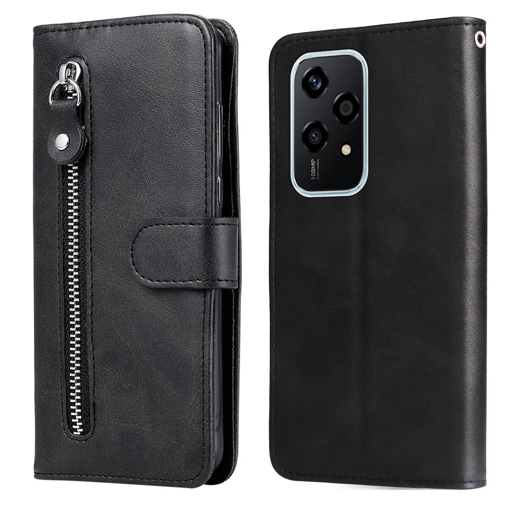 For Honor 200 Lite Case PU Leather Card Slots Zipper Pocket Phone Cover