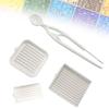 Kit med bricka för plockning av fuse beads i rostfritt stål 2,6 mm Fuse Beads Plastpärlor Enkelnålspincett för Fuse Beads Enkelnål