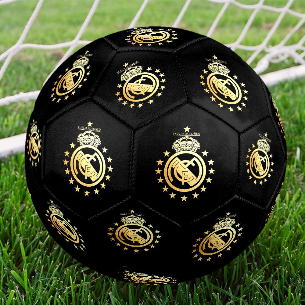 Pallone da Calcio con Stemma Real Madrid Taglia 5 Cucito a Macchina per Interni/Esterni Universale Calcio regalo perfetto per gli appassionati di sport