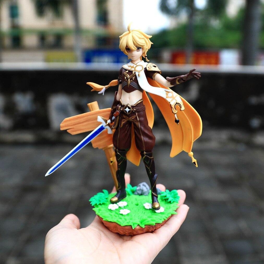 Genshin Impact Aether Lumine Barbara Anime Figure Beauty Girl Manga Statue Pvc Action Figurine Collectible Model Toys Doll 20cm