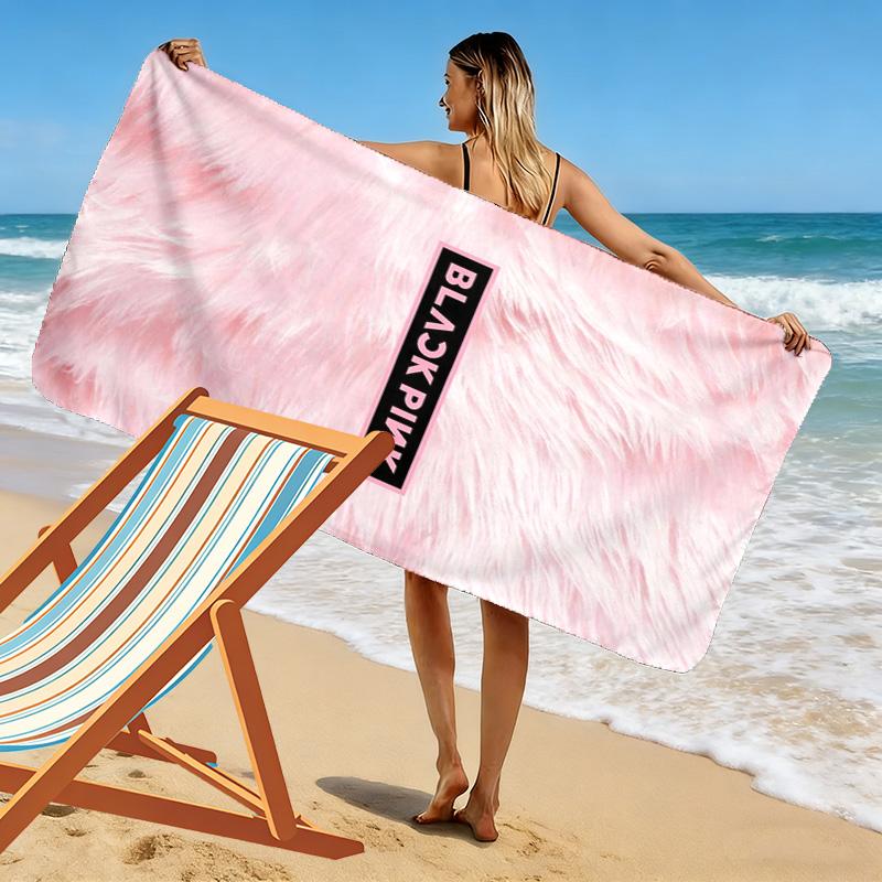 Blackpink Heartbeat Glow Beach Towel Beach Towel for Vacation Photos Portable for Travel Outdoor Pool Towel Absorbent Bath Towel Swim