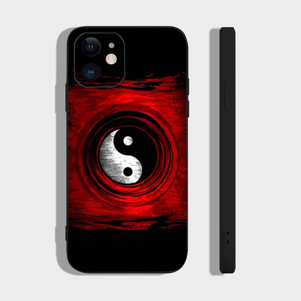 Tai Chi Symbol Phone Case For IPhone 17 Air 16 15 14 13 Pro Max 11 12 Black Silicone Cover