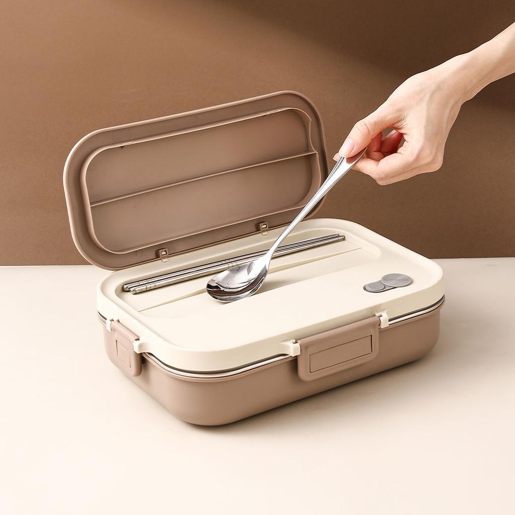 WORTHBUY 4/5 Grids 304 Stainless Steel Lunch Box With Cutlery&Bowl Portable Food Contianer for Hot and Cold Food For Student Kid