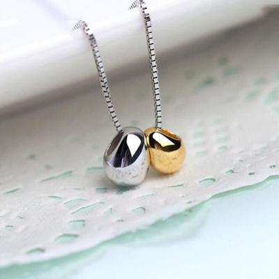 Classic Fashion Personality Creative 925 Sterling Silver Jewelry Exquisite Angel Double Eggs Pendant Necklaces N033