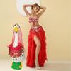 2 Peças Roupas de Dança do Ventre Fantasia Cigana Traje de Dança do Ventre Lenço de Quadril com Moedas Lenço de Cabeça