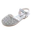 Dziewczęce Półsandały Błyszczące Kryształowe Dziecięce Sandały Księżniczki Eleganckie Modne 2025 Lato Nowe Dziewczęce Buty do Tańca na Imprezę Wesele