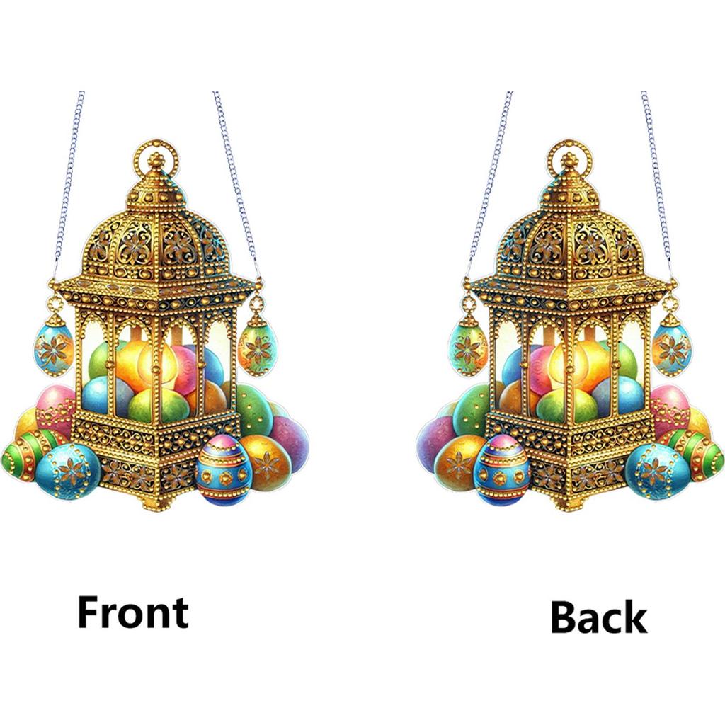 2D/Flat DIY Diamond Painting Set Diamond Painting Hanging Pendant Rhinestone Diamond Art Window Pendants for Garden Window Decor