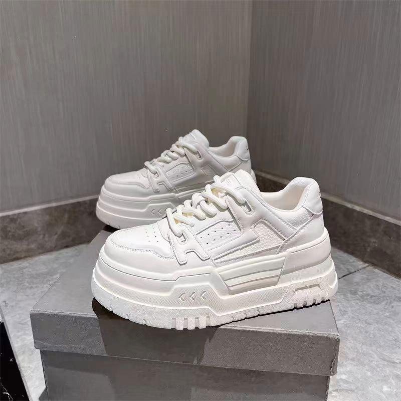 Muffin platform sports shoes casual single shoes women's 2025 spring new platform height increase versatile feet small running shoes