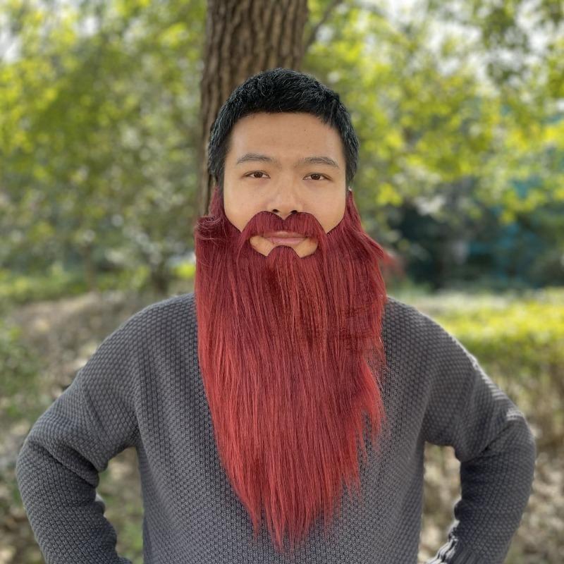 1pcs Fake Santa Beard Mustache Long Plush Fabric Sideburns for Holiday Party Dance Performance Role Playing Props Photo Props