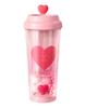 Heart Portable Cup Drinkware Leakproof Double Layer 435ml Tea Bottle Love Coffee Mug for Car Party