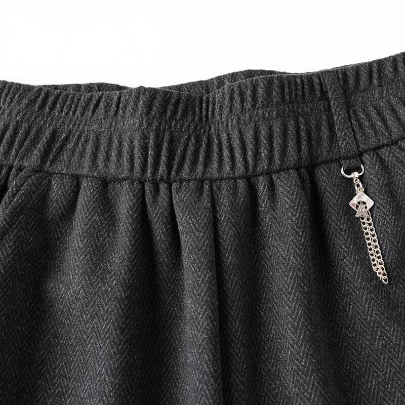 XUEXI Women's Elastic Waist Straight-Leg Casual Trousers