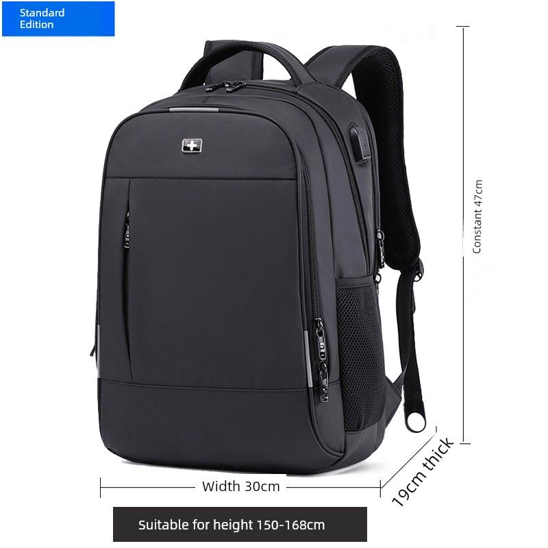 

Travel Computer Junior High School Student Business Trip Men s Backpack Black label Black [Standard version] 15.6 inches
