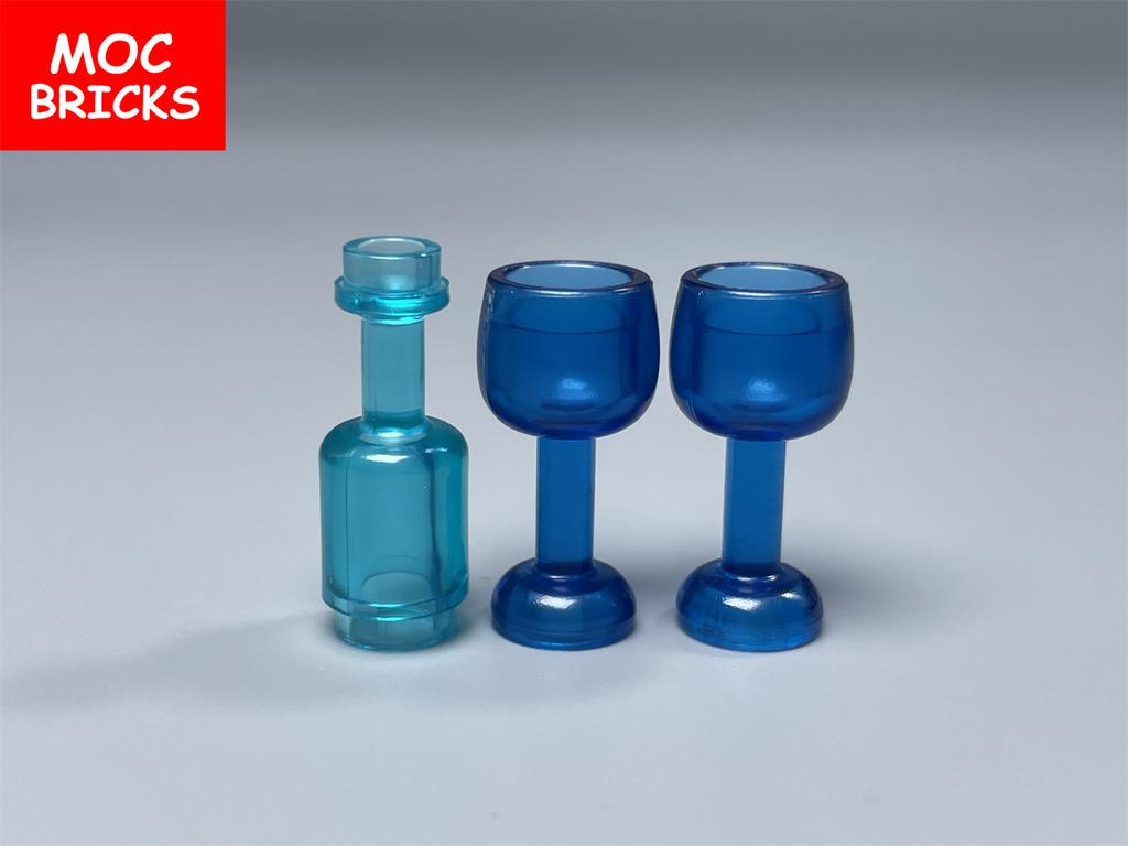 MOC Bricks DIY City Figures Parts Wine Drink Bottle Cup Building Block Mini Printed Bricks 95228 Supermarket Friends Toys