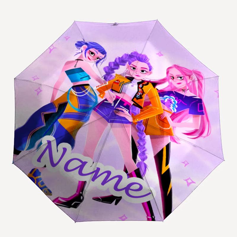 Personalized Name K-KPop Demon Hunters Print Umbrella - Automatic Open/Close, Eight-Rib Durable Frame, Automatic Folding Umbrella