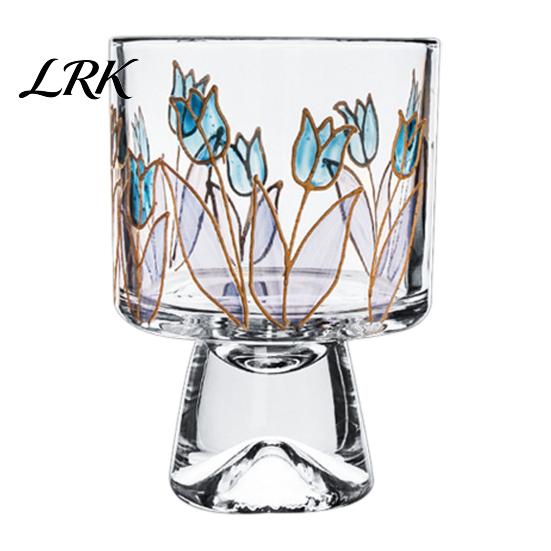 Hoher Borosilikatglasbecher Eisbecher, Blumenmuster Fußbecher Kleine Dessertschale Klar Dekoratives Trinkgefäß für Eisbecher, Pudding, Gelee, Obst,