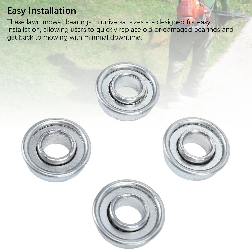 4PCS Silver Mower Shaft Bearings Heavy Duty Wheel Drive Mower Bearings Durable Lawn Mower Bearings