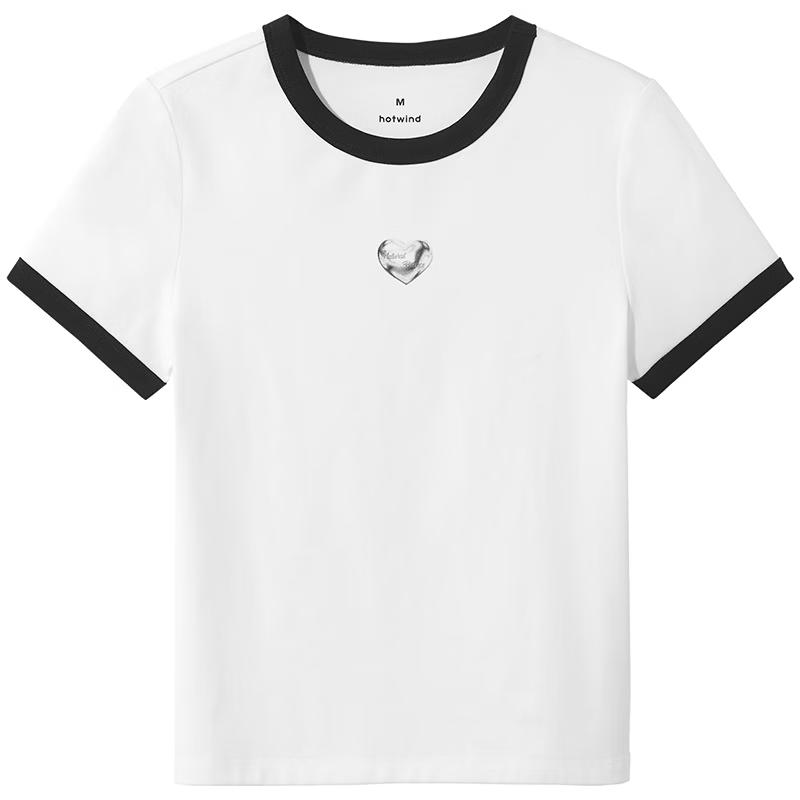Hotwind Women s Heart Print Short Sleeve T-Shirt L