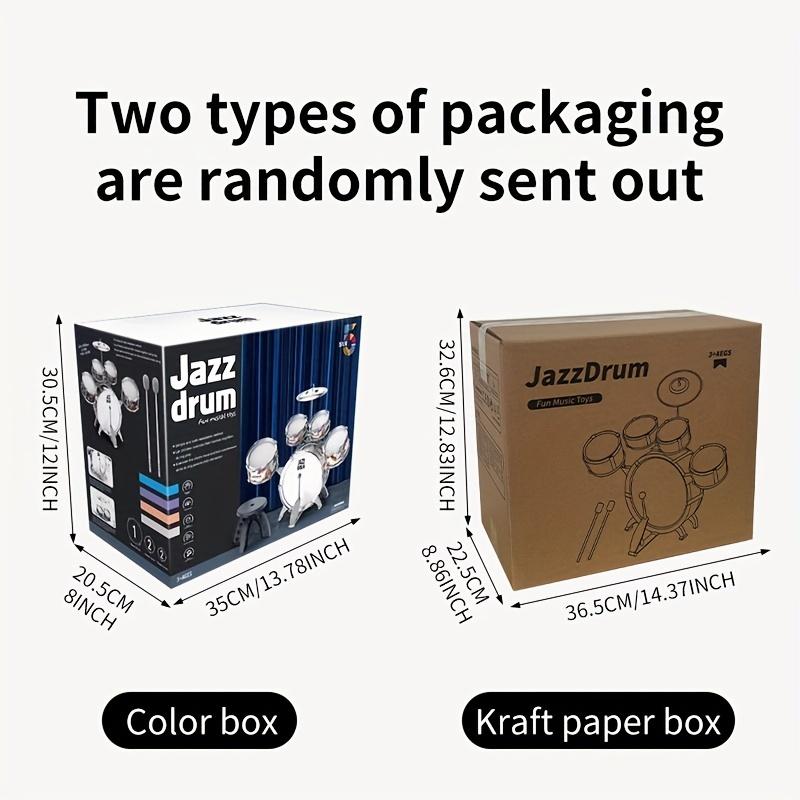 Ensemble de Batterie pour Enfants Kit de Batterie Jazz pour Tout-Petits Jouets avec Tabouret Pédale Percussion Instruments de Musique Jouet Batterie Cadeau d'Éducation Précoce pour Garçons