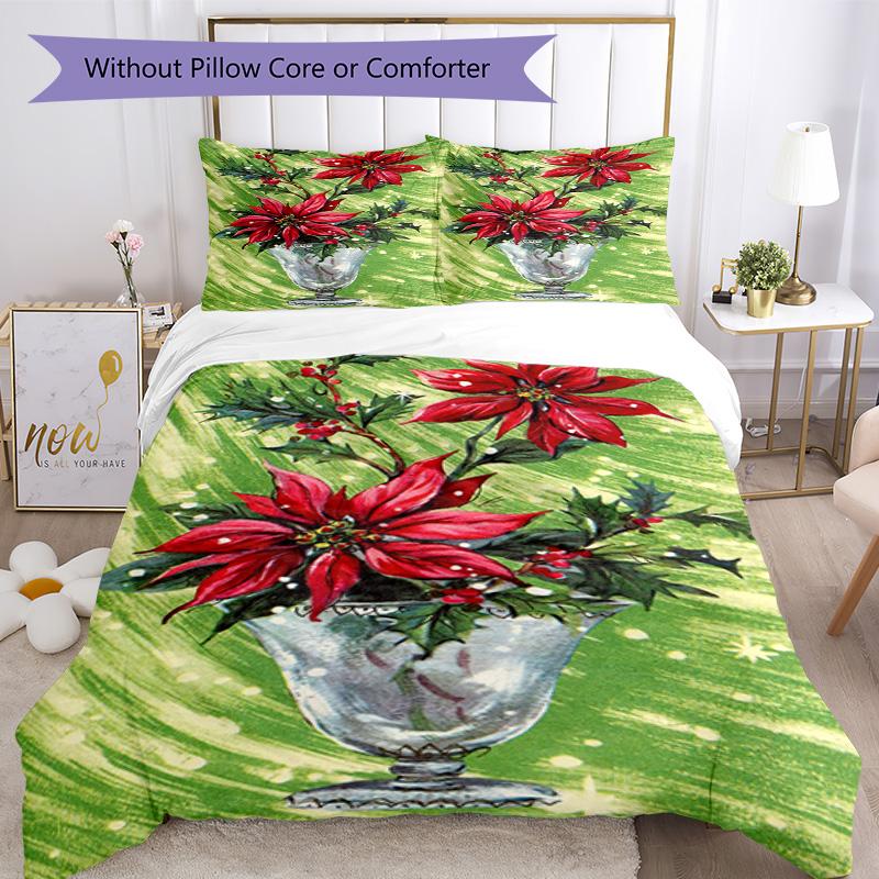 Christmas Bedding Set Breathable Duvet Cover with Pillowcases Decorative Bed Linen for Bedroom Home Decoration Birthday Gift
