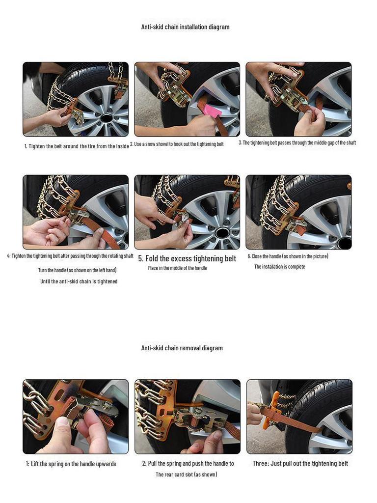 Universelle Manganstahl-Antirutschketten für PKW & SUV – Schnee- & Schlamm-Notfall-Reifenketten