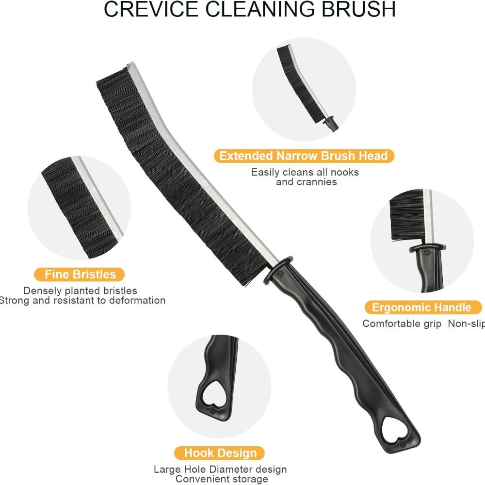 Maxentico 9X Brosse Nettoyage Salle De Bain+2Grattoir, Joint Carrelage, Brosses De Nettoyage De Crevasses À Poils Durs, Pour Groove Gap Et Saleté Rain