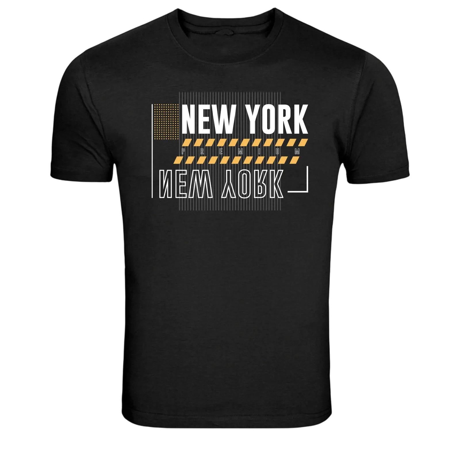 New York Premium Modern Geometric Typography Graphic T-Shirt Urban Tee L
