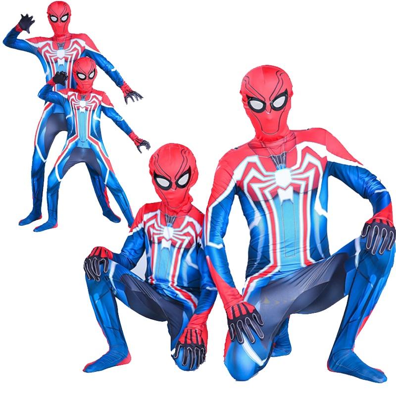 Stylish Spiderman Ps4 Velocity Costume Jumpsuit For Adults And Kids With Unique Design