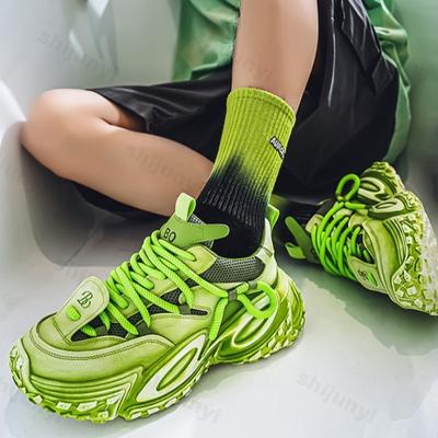 Moda 2025 Estate Nuovo Stile Scarpe Sportive Casual da Uomo Comode Tendenza Moda Scarpe con Suola Spessa Antiscivolo Allacciate Sneakers Chunky
