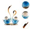2Pcs Swan Figurines Ceramic Statue Decoration Couple's Home Decorations Creative