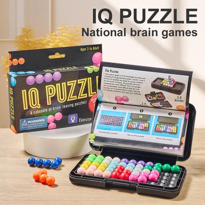 3D Puzzle Brain Teaser Logic Board Game 200+ IQ Challenges for Kids Educational Learning Gift for Cognitive Development STEM Toy