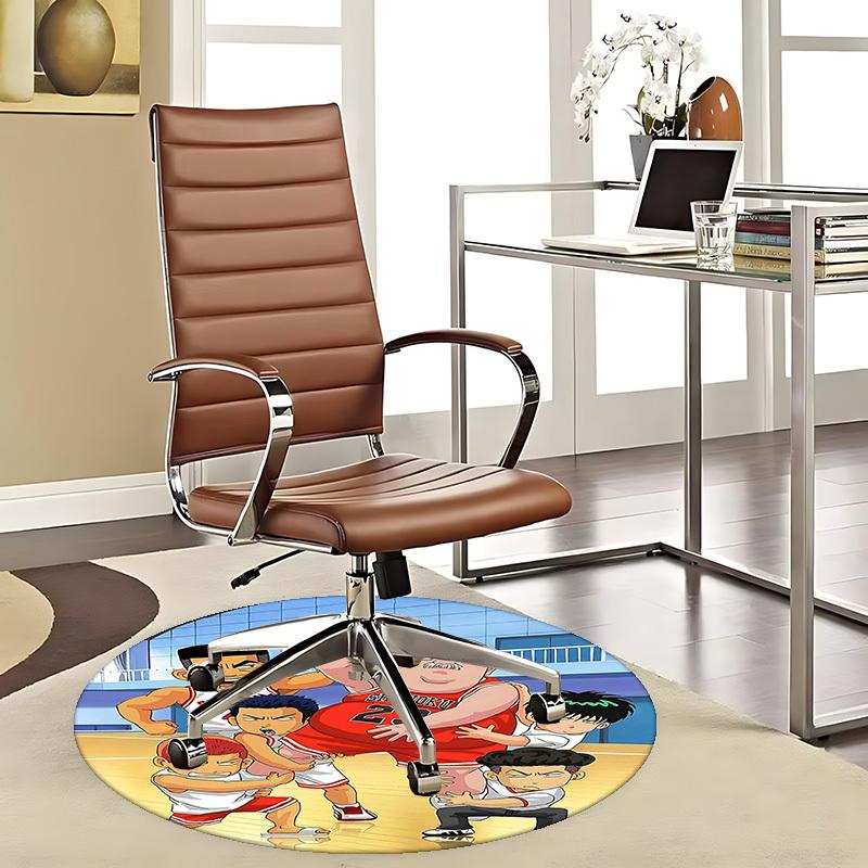 1pc Anime Basketball Player Round Carpet - Shohoku Team Design Chair Mat, Office Gift for Fans 80cm