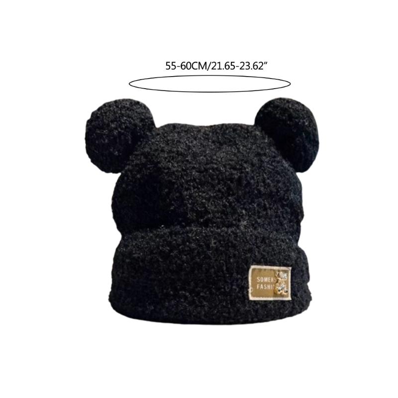 Krásná větruodolná zimní plyšová čepice ve tvaru medvědích uší Harajuku klobouk pro ženy muže Udržujte uši v teple klobouk potřeby do chladného počasí