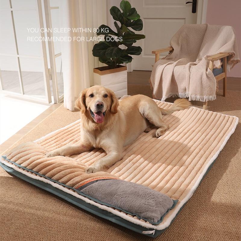 Cheap Calming Dog Beds for Small Large Dogs Luxury Dog Mat with Pillow Removable Cover Foam Pet