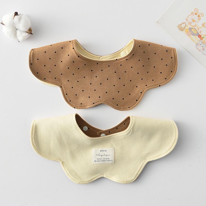 Korean Style A-Type Pure Cotton Double-Sided Baby Bib for 0-2 Years