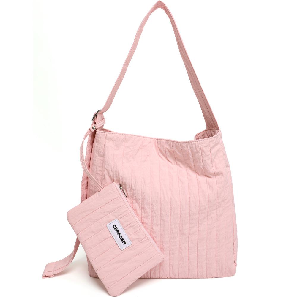 

Bucket Bag, Women s Bag, Pleated Armpit Bag, Korean Version Commuting Tote Bag, Large Capacity Shoulder Bag рожевий