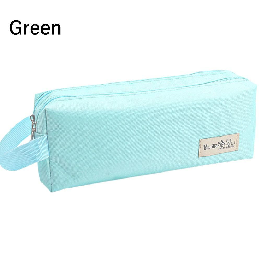 

Large Capacity Make Up Bag Fabric Pen Pouch Case Practical Pencil Case Office зелёный