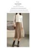Women's Slim Fit Vertical Stripe Wool Midi Skirt - Versatile Cashmere Knit